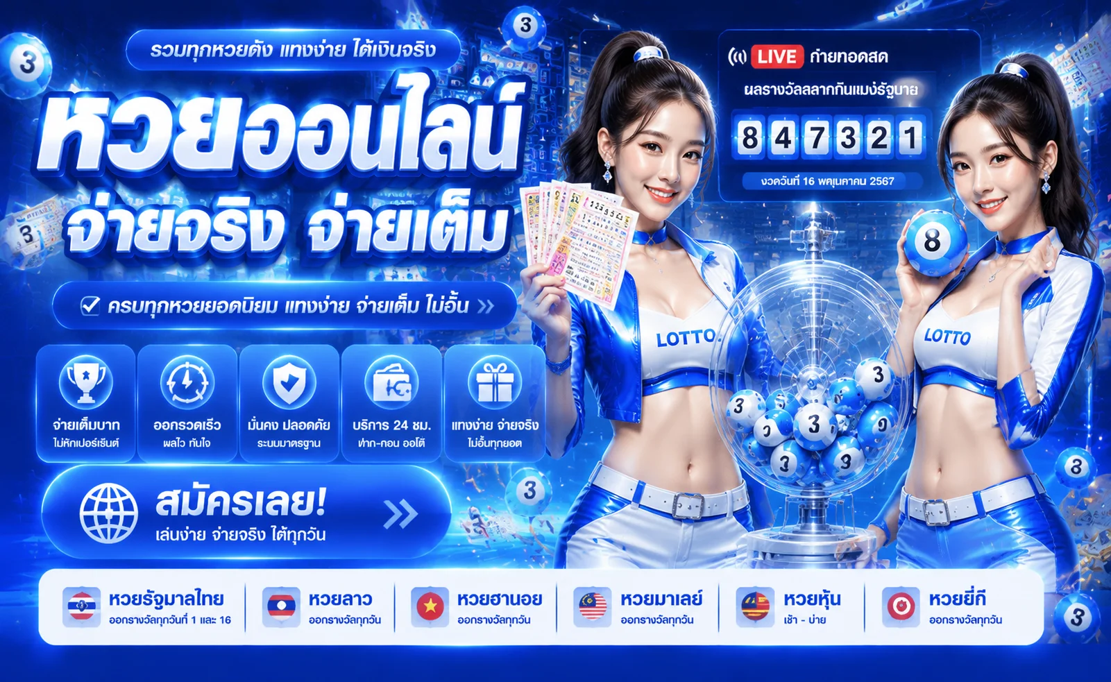 หวยออนไลน์ AWA222 จ่ายสูง หวยรัฐบาล ยี่กี หุ้น ลาว ฮานอย